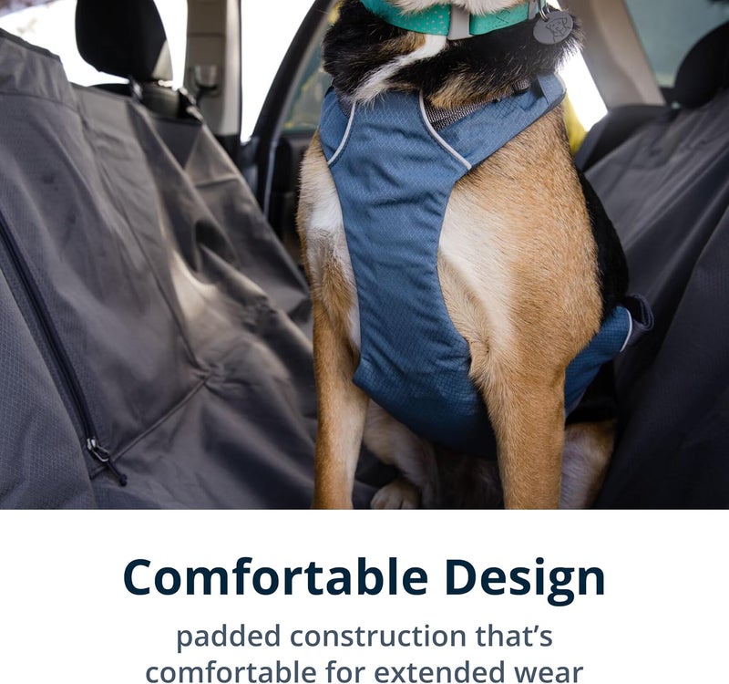 RUFFWEAR , Load Up Dog Car Harness, Padded Adjustable Travel Restraint with Universal Seat Belt Attachment and Strength-Rated Metal Hardware, for Road Trips in Cars & SUVs, Slate Blue, Small - Image 5